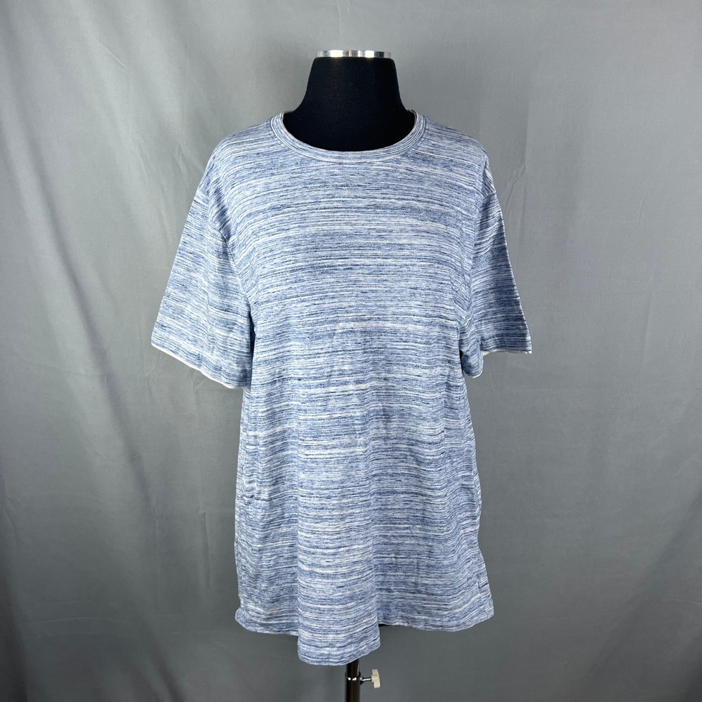 Denim & Flower By Ricky Singh T Shirt Womens XL Heathered Blue Space Dye Cotton